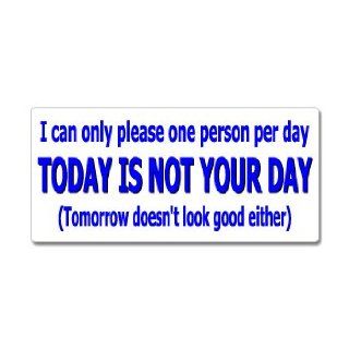 I Can Only Please One Person Per Day Today Is NOT Your Day Tomorrow Doesn't Look Good Either   Window Bumper Sticker Automotive