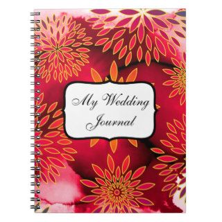 Floral Pattern and Watercolor Abstract Painting Spiral Notebook