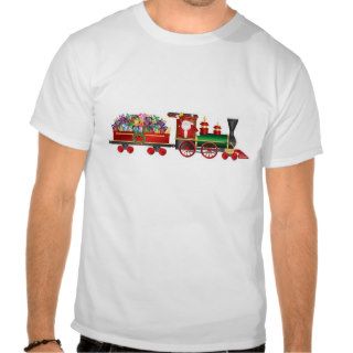 Santa Claus Ringing Bell on Train T shirt