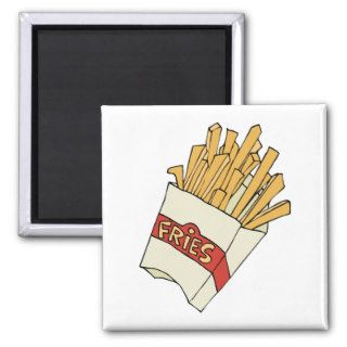 French Fries Junk Snack Food Cartoon Art Refrigerator Magnet