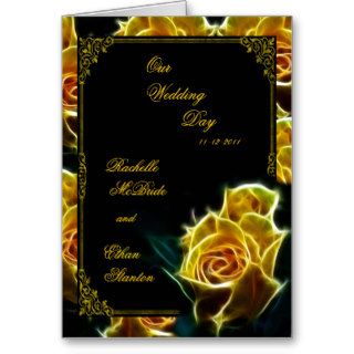 Digital Yellow Rose Wedding Invitation Card D2