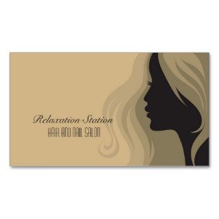 Trendy stylish silhouette salon spa business card