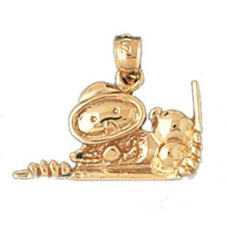 14K Gold Charm Pendant 2.7 Grams Nautical> Scuba1391 Necklace Jewelry