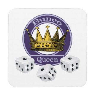 Bunco Queen Crown and Dice Drink Coaster