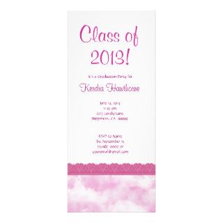 Class of 2013 Graduation Party Pink Lace and White Announcement
