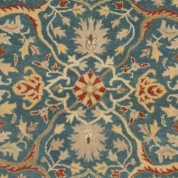 Handmade Antiquities Mahal Blue/ Beige Wool Rug (4'6 x 6'6 Oval) Safavieh Round/Oval/Square