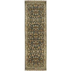 Hand knotted Legacy Teal Wool Rug (2'6 x 8') Surya Runner Rugs