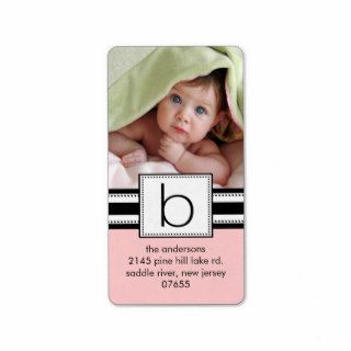 Letter B Monogram Vertical PHOTO Address Labels.