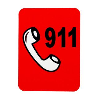 911 EMERGENCY PHONE NUMBER MEDICAL HELP SHOUTOUT RECTANGULAR MAGNETS