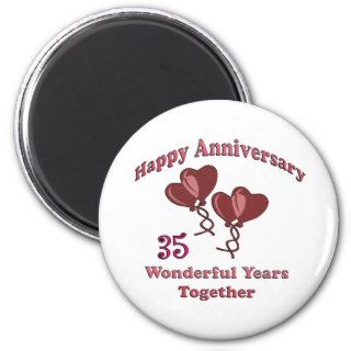35th. Anniversary Refrigerator Magnets