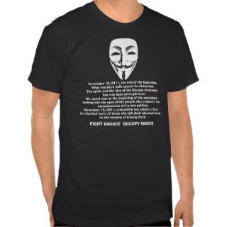 Occupy Liberty Zuccotti Park OWS Anonymous T Shirt