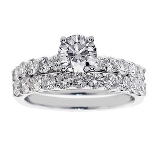 14k White Gold 2ct TDW Round Diamond Bridal Ring Set (F G, SI1 SI2) Bridal Sets