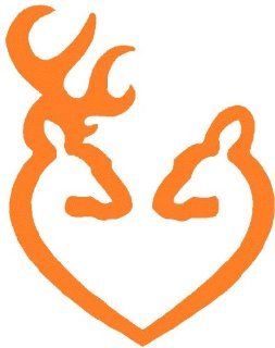 Deer Heart Browning Gun Logo  Car, Truck, Notebook, Vinyl Decal Sticker #2511  Vinyl Color Orange  Other Products  