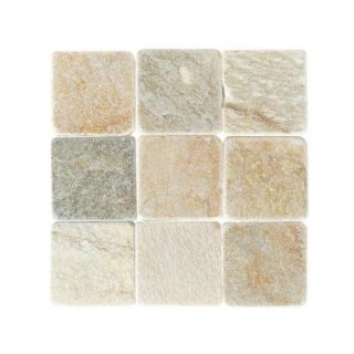 Daltile Travertine Autumn Mist 4 in. x 4 in. Slate Floor and Wall Tile (6 sq. ft. / case) TS71441P