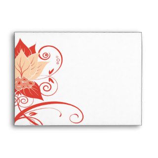Abraxas Abstract Floral  peach coral Envelopes