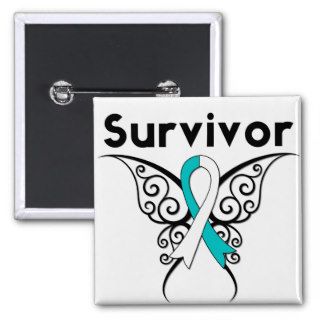 Cervical Cancer Survivor Tribal Butterfly Pins