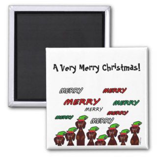 Many Merry Dachshunds Christmas Magnet