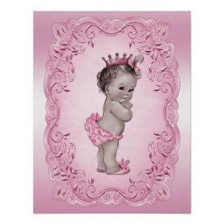 Vintage Baby Princess Pink Posters