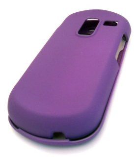 Samsung R455c Straight PURPLE Solid HARD Rubberized Feel Rubber Coated Case Skin Cover Protector Cell Phones & Accessories