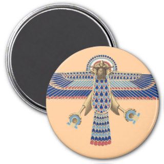 Bird Egyptian Symbol Horus Omega Blue Gold Ancient Magnet