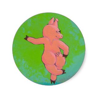 Titled  Elusive Irish Dancing Pig Stickers