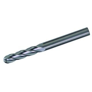 Bassett MSE 4B Series Solid Carbide General Purpose End Mill, TiAlN Coated, 4 Flute, 30 Degrees Helix, Ball End, 0.5" Cutting Length, 1/8" Cutting Diameter, 1 1/2" Length (Pack of 1) Ball Nose End Mills