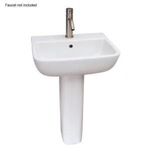 Barclay Products Series 600 20 in. Pedestal Lavatory Sink Combo with 1 Faucet Hole in White 3 211WH