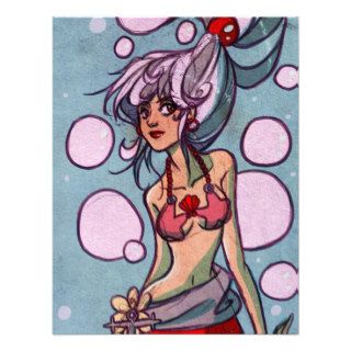 Silver and Red Mermaid Illustration Custom Announcement