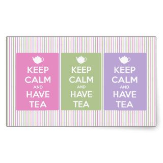 Keep Calm and Have Tea Rectangular Sticker