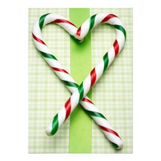 Candy Cane Heart Christmas Party Invitation