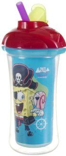 Munchkin SpongeBob SquarePants Click Lock Insulated Straw Cup, Colors May Vary, 9 Ounce  Sippy Cups  Baby