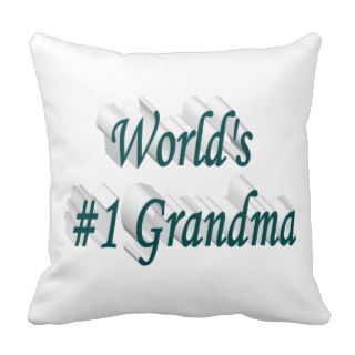 World's #1 Grandma 3D Pillows, Blue Green