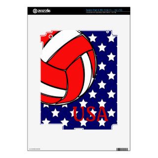 Volleyball USA Red White and Blue iPad 3 Skins