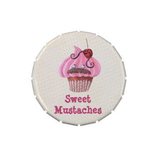 Sweet Cupcake and Mustaches Candy Tins