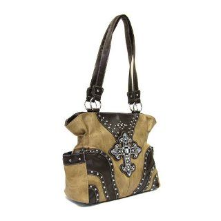 Cs 7066 W9 Lcr Western Cross Handbag Tan  Cosmetic Tote Bags  Beauty