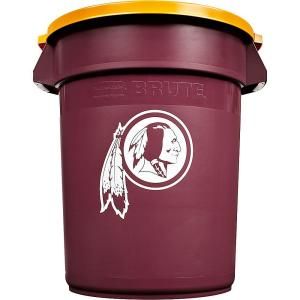 Rubbermaid Commercial Products NFL Brute 32 gal. Washington Redskins Trash Container with Lid 1853635