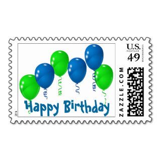 Happy Birthday Balloons Design Postage Stamp