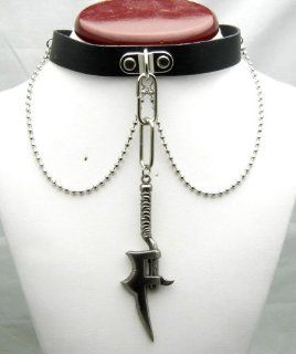 SALE OUT Limited STOCK 2014 model TEN458  90mm Battle Axe Pendant Leather Collar Choker Necklace Gothic Health & Personal Care