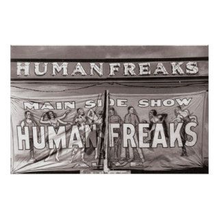 Vintage Circus Sideshow Human Freaks Posters