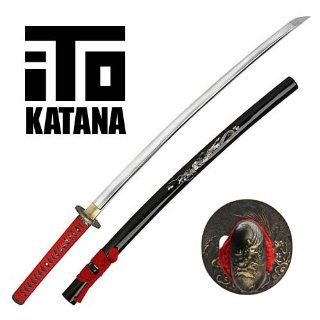Samurai Sword Full Tang Red and Black Dragon ITO Katana Model 459  Martial Arts Swords  Sports & Outdoors