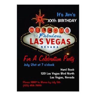 Birthday Party Las Vegas Party Invitations