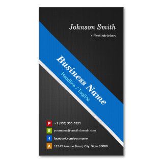 Pediatrician   Premium Black Blue Business Cards