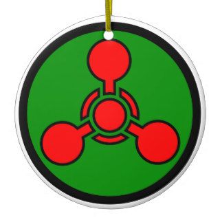 Chemical Weapon Symbol   Skull & X Bones Christmas Tree Ornament