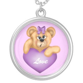 Cute Baby Heart Love Bear Necklace