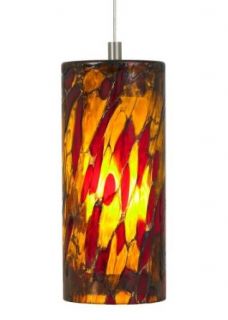 Abbey 1 Light Pendant Shade Color Amber Red, Finish / Mounting / Bulb Bronze / MonoRail / Xenon   Ceiling Pendant Fixtures  