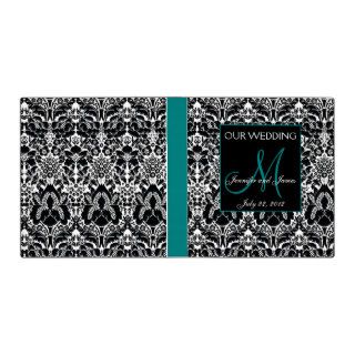 Damask Personalized Wedding Planner Teal Initial Binders