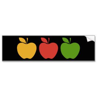 Yellow Red Green Apple Bumper Stickers