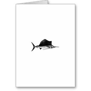 Sailfish Line Art Logo Greeting Cards