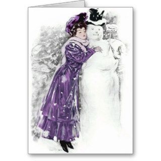 1905 "HUGS MAY CAUSE MELTING" FROSTY SNOWMAN GREETING CARD