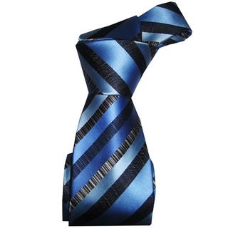 Dmitry Men's Italian Blue Striped Silk Tie Dmitry Ties